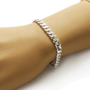 Timeless Sterling Silver Cuban Link Chain Bracelet in 7mm (Gauge 180) width. Available in 7, 8, and 9 Inch Lengths.