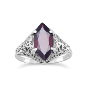 Oxidized Garnet Ring - Joyeria Lady