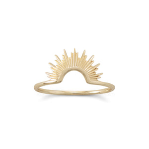 "Shine On!" 14 Karat Gold Plated Sunburst Ring - Joyeria Lady