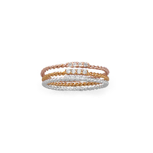 Three Times the Charm! Set of Three CZ Rings - Joyeria Lady