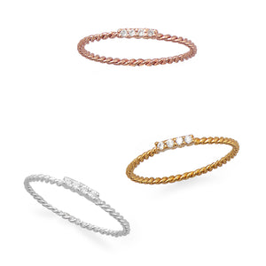 Three Times the Charm! Set of Three CZ Rings