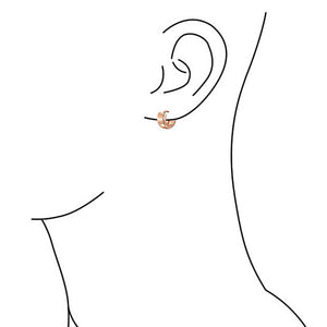 Flat Hoop Kpop Earrings Hinge Rose Gold Plated Sterling Silver