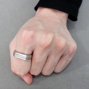 DA251 High polished (no plating) Stainless Steel Ring with AAA Grade CZ in Clear