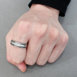 DA254 High polished (no plating) Stainless Steel Ring with AAA Grade CZ in Clear
