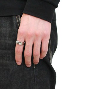 DA280 High polished (no plating) Stainless Steel Ring with AAA Grade CZ in Clear