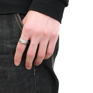DA288 High polished (no plating) Stainless Steel Ring with AAA Grade CZ in Clear