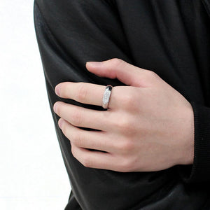 DA302 No Plating Stainless Steel Ring with AAA Grade CZ in Clear