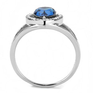 DA349 - High polished (no plating) Stainless Steel Ring with Top Grade Crystal  in Montana
