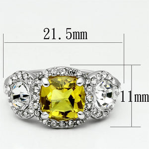 LO2517 Rhodium Brass Ring with Synthetic in Topaz