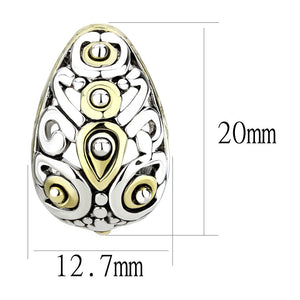 LO256 Gold+Rhodium Brass Earrings with No Stone in No Stone