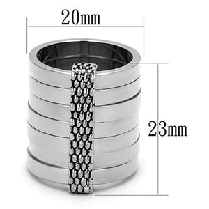 LO3014 Rhodium Brass Ring with Epoxy in Jet