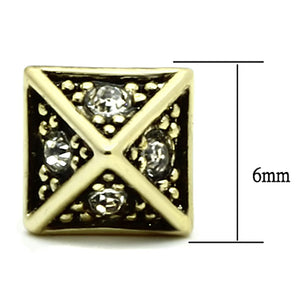 LO3507 Flash Gold Brass Earrings with Top Grade Crystal in Clear