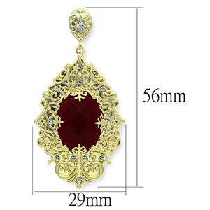 LO3673 Gold & Brush Brass Earrings with Synthetic in Siam