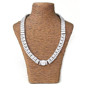 LOAS1305 Rhodium 925 Sterling Silver Necklace with AAA Grade CZ in Clear