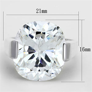 LOS688 Silver 925 Sterling Silver Ring with AAA Grade CZ in Clear