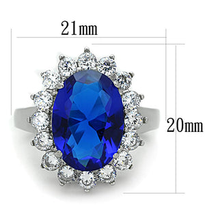 TK0W389 High polished (no plating) Stainless Steel Ring with Synthetic in Montana