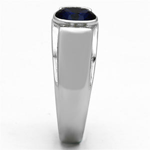TK1184 High polished (no plating) Stainless Steel Ring with Synthetic in Montana