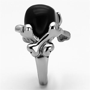 TK1206 Two-Tone IP Black Stainless Steel Ring with Epoxy in Jet