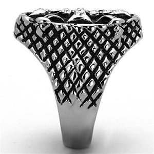 TK1351 High polished (no plating) Stainless Steel Ring with Top Grade Crystal in Clear