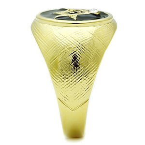 TK1403 IP Gold(Ion Plating) Stainless Steel Ring with Top Grade Crystal in Clear