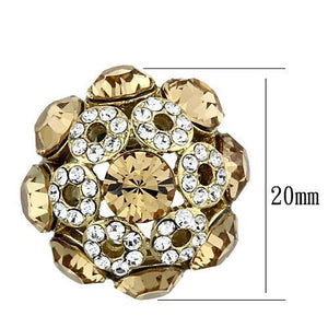TK1458 IP Gold(Ion Plating) Stainless Steel Earrings with Top Grade Crystal in Citrine Yellow