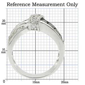 TK1494 - High polished (no plating) Stainless Steel Ring with AAA Grade CZ  in Jet