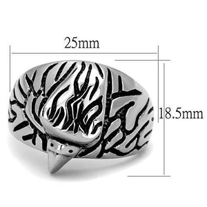 TK1600 High polished (no plating) Stainless Steel Ring with Top Grade Crystal in Emerald