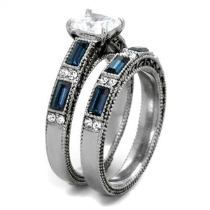 TK1829 High polished (no plating) Stainless Steel Ring with AAA Grade CZ in Clear