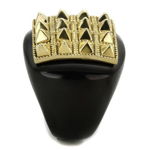 TK1842 IP Gold+ IP Black (Ion Plating) Stainless Steel Ring with No Stone in No Stone