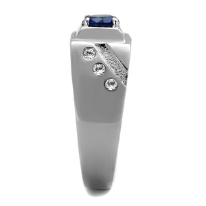 TK1929 High polished (no plating) Stainless Steel Ring with Synthetic in Montana