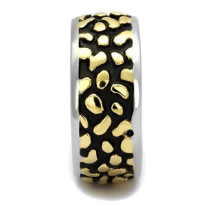 TK2238 Two-Tone IP Gold (Ion Plating) Stainless Steel Ring with Epoxy in Jet