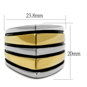 TK2367 - Two-Tone IP Gold (Ion Plating) Stainless Steel Ring with Epoxy  in Jet