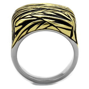 TK2370 Two-Tone IP Gold (Ion Plating) Stainless Steel Ring with Epoxy in Jet