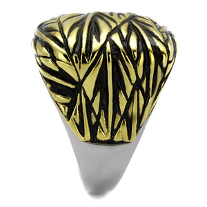 TK2370 Two-Tone IP Gold (Ion Plating) Stainless Steel Ring with Epoxy in Jet