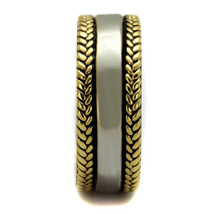 TK2375 Two-Tone IP Gold (Ion Plating) Stainless Steel Ring with Epoxy in Jet