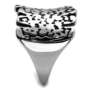 TK2500 High polished (no plating) Stainless Steel Ring with Epoxy in Jet