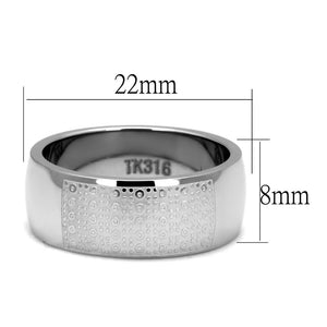 TK2945 High polished (no plating) Stainless Steel Ring with No Stone in No Stone