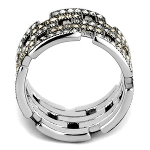TK2987 High polished (no plating) Stainless Steel Ring with Top Grade Crystal in Multi Color