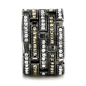 TK2987 High polished (no plating) Stainless Steel Ring with Top Grade Crystal in Multi Color