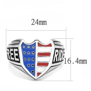 TK3192 High polished (no plating) Stainless Steel Ring with Epoxy in Multi Color