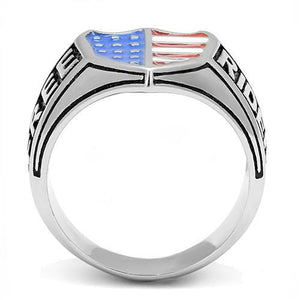 TK3192 High polished (no plating) Stainless Steel Ring with Epoxy in Multi Color