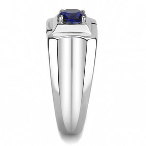 TK3459 High polished (no plating) Stainless Steel Ring with Synthetic in Montana