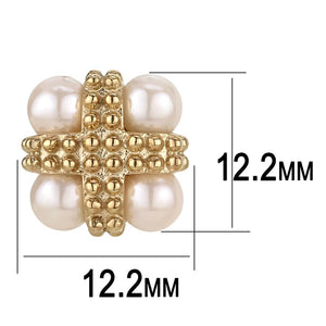 TK3495 IP Rose Gold(Ion Plating) Stainless Steel Earrings with Synthetic in Light Rose