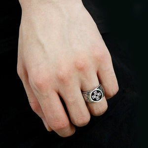 TK3617 High polished (no plating) Stainless Steel Ring with Top Grade Crystal in Jet
