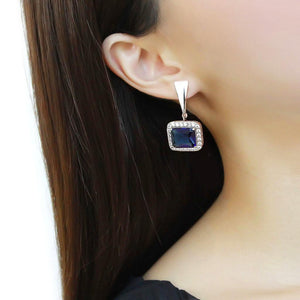 TK3684 High polished (no plating) Stainless Steel Earrings with Synthetic in Montana