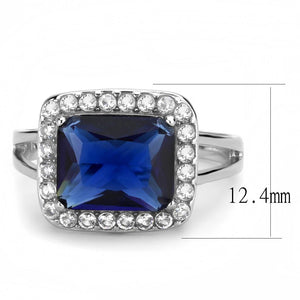 TK3696 High polished (no plating) Stainless Steel Ring with Synthetic in Montana