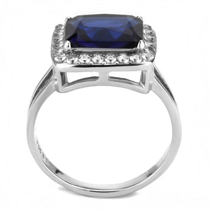 TK3696 High polished (no plating) Stainless Steel Ring with Synthetic in Montana