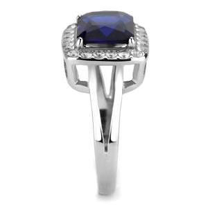 TK3696 High polished (no plating) Stainless Steel Ring with Synthetic in Montana