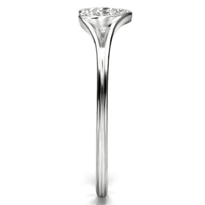 TS073 - Rhodium 925 Sterling Silver Ring with AAA Grade CZ  in Clear