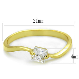 TS407 - Gold 925 Sterling Silver Ring with AAA Grade CZ  in Clear